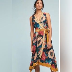 Anthropologie floral midi dress